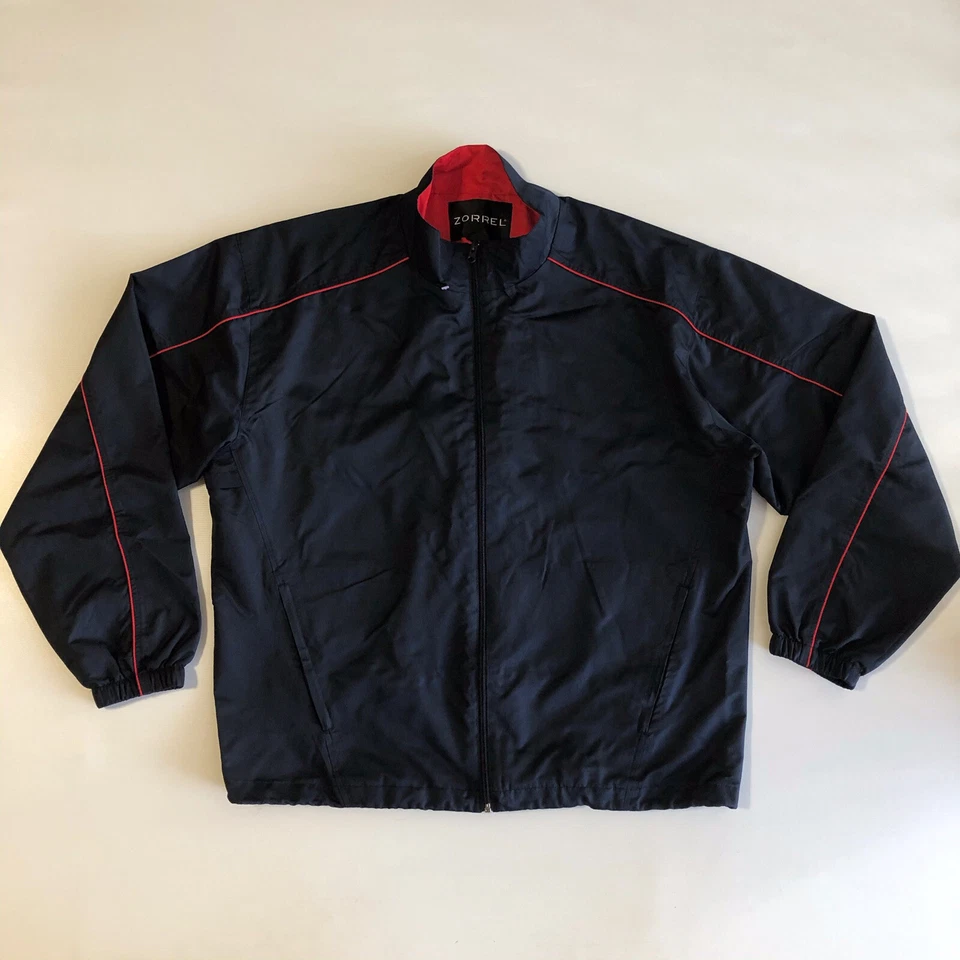 Chaqueta cortavientos Zorrel para hombre cremallera completa LS azul forrada simulada cuello bolsillos talla XL Foto 2 de 4