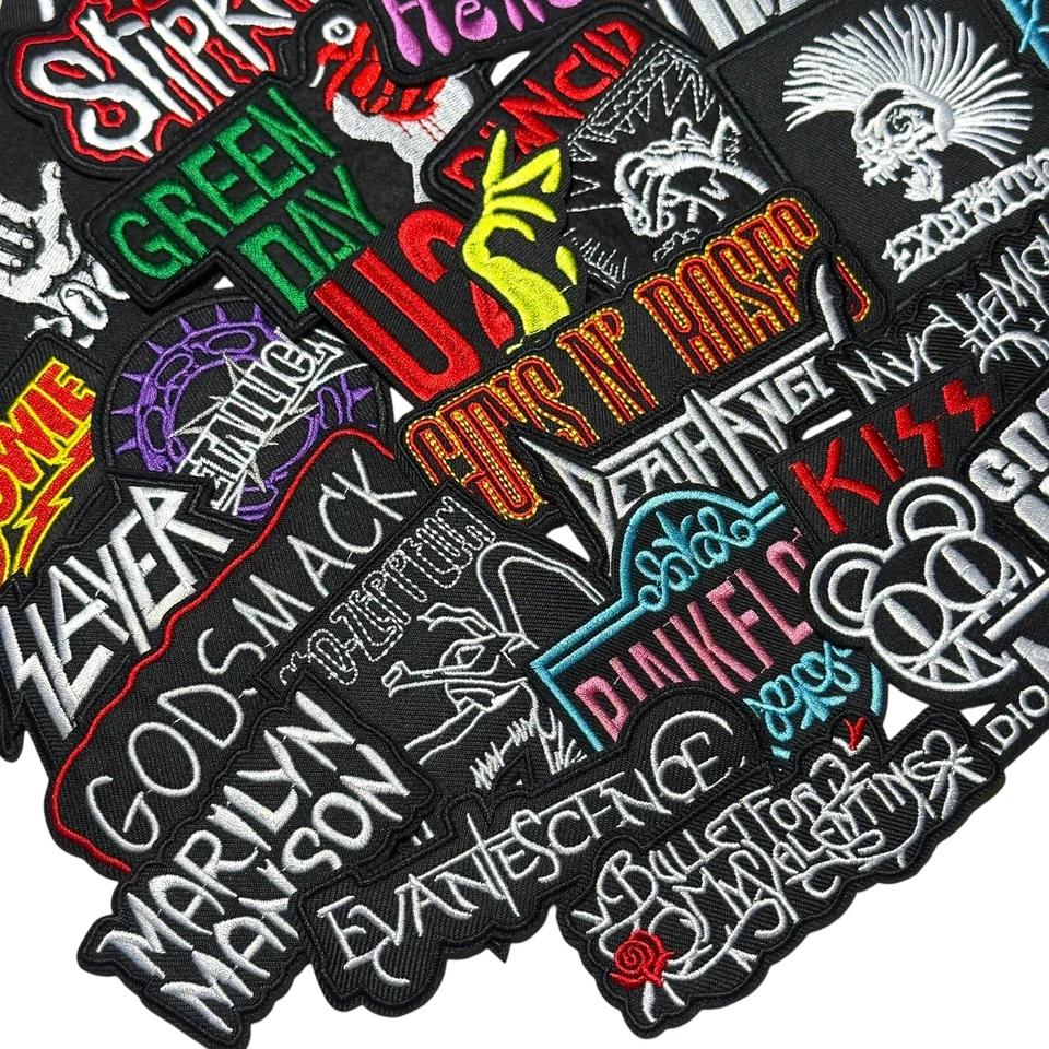 Rock Band Music Punk Heavy Metal Iron-On Embroidery Applique Patch Random Lots - Image 2 of 4