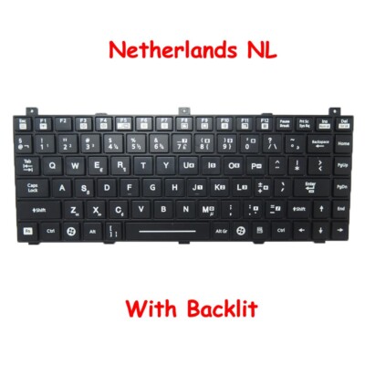 Laptop With Backlit Keyboard For GETAC B300 G5 B300G5 Netherlands NL Black Frame