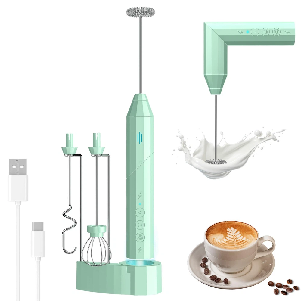 Milk Frother Handheld USB-C Rechargeable Coffee Frother Wand Electric drink m...