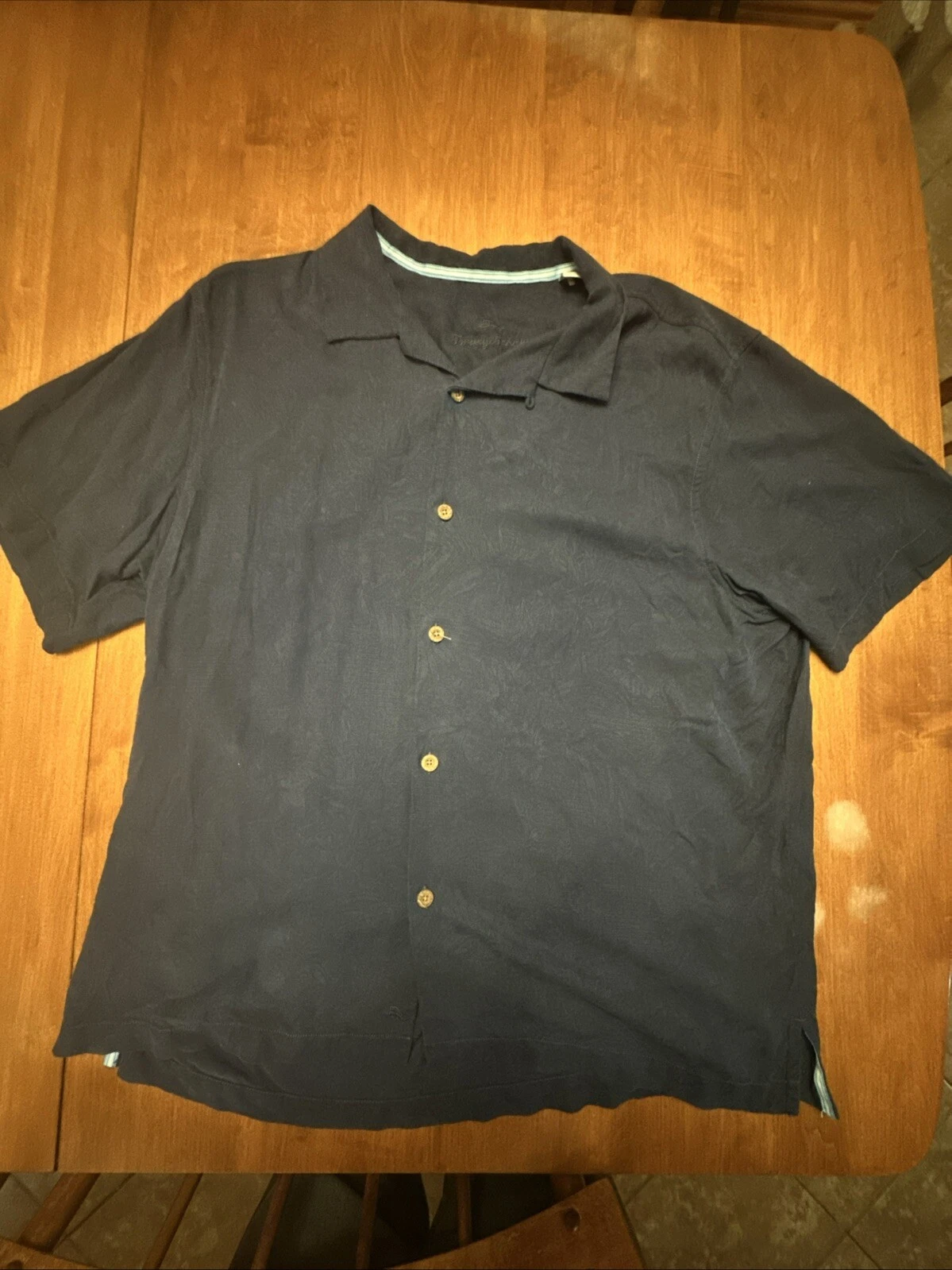 Tommy Bahama Island Blue Design Short Sleeve Button Down XL