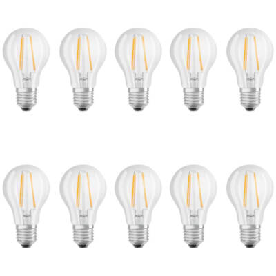 Osram 10er Pack LED BASE CLASSIC A 60 7W = 60W E27 Filament LED Birne Warmweiß