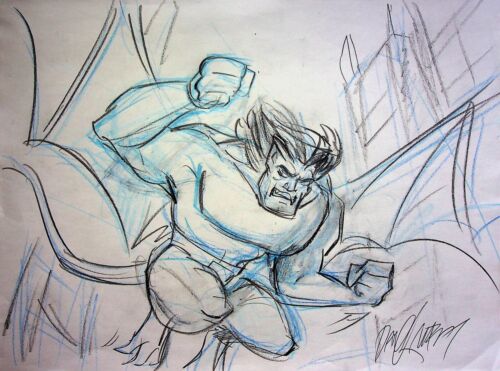 Gargoyles 1994 SIGNED DAN KUBAT Hand Drawn Walt Disney Television Character Art