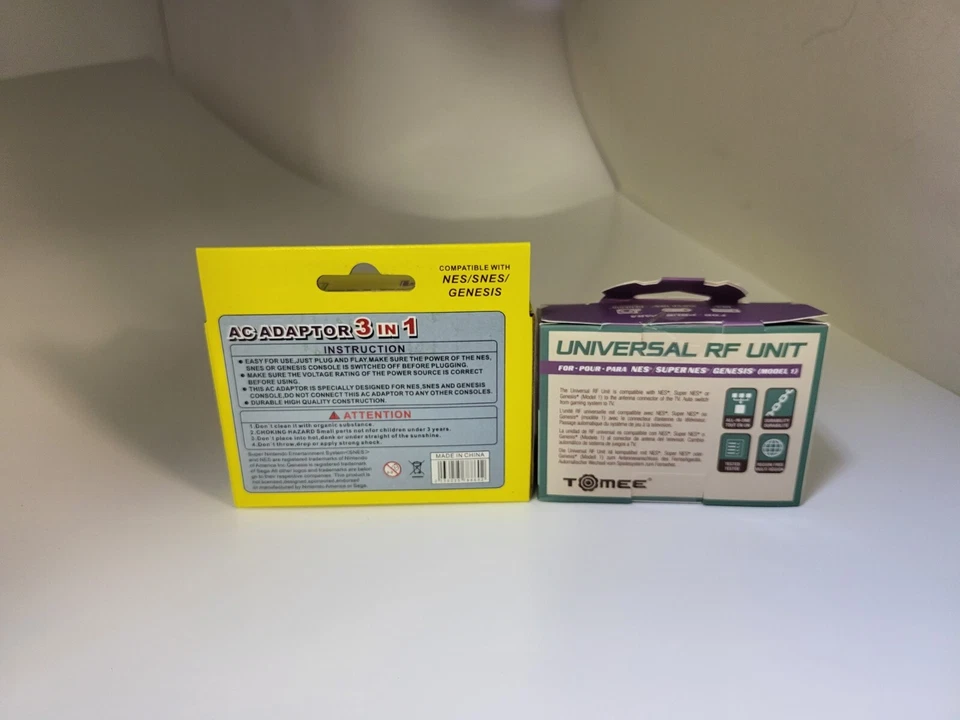 NEW AC POWER SUPPLY & RF RFU TV HOOKUP CABLE FOR 8 BIT NES NINTENDO SYSTEM - Image 2 of 2