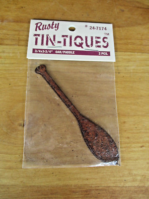 Rusty Tin-Tiques Tin Craft Cutout 3/4X 3 3/4'' OAR  LOT OF 5 (2 PC. EA PKG.)