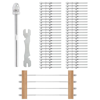 VEVOR 51Pcs T316 Swage Threaded Tensioner for 1/8'' Cable Railing Stainless Steel