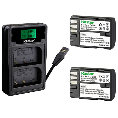 Kastar Battery LZD2 USB Charger for Pentax D-Li90 D-BC90 & Pentax