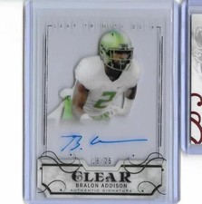 2016 Leaf Trinity Bralon Addison Clear Acetate Silver Foil Auto RC 18/25 Seahawk