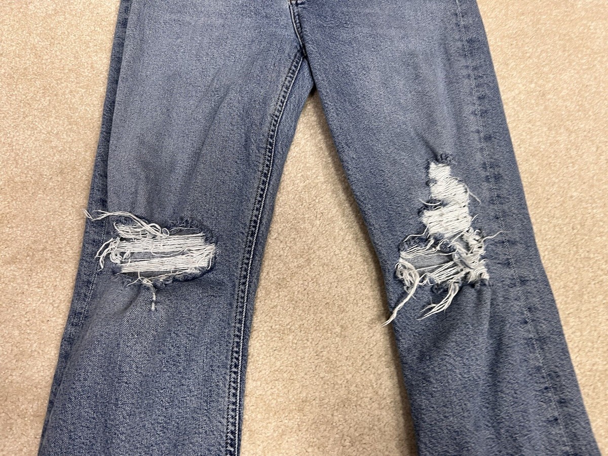 AGOLDE Womens Blue 27 Denim Cotton Pants Distressed Stretch