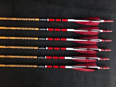 Black Eagle Vintage 400 .005 Fletched/Crested Arrows 1/2 Dozen BRAND NEW