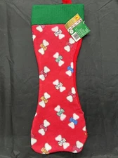 1990’s Rubie’s 20” Dog Bone Shaped Christmas Stocking New Old Stock -G2