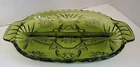 Vintage Depression Glass Star Divided Relish Dish Green
