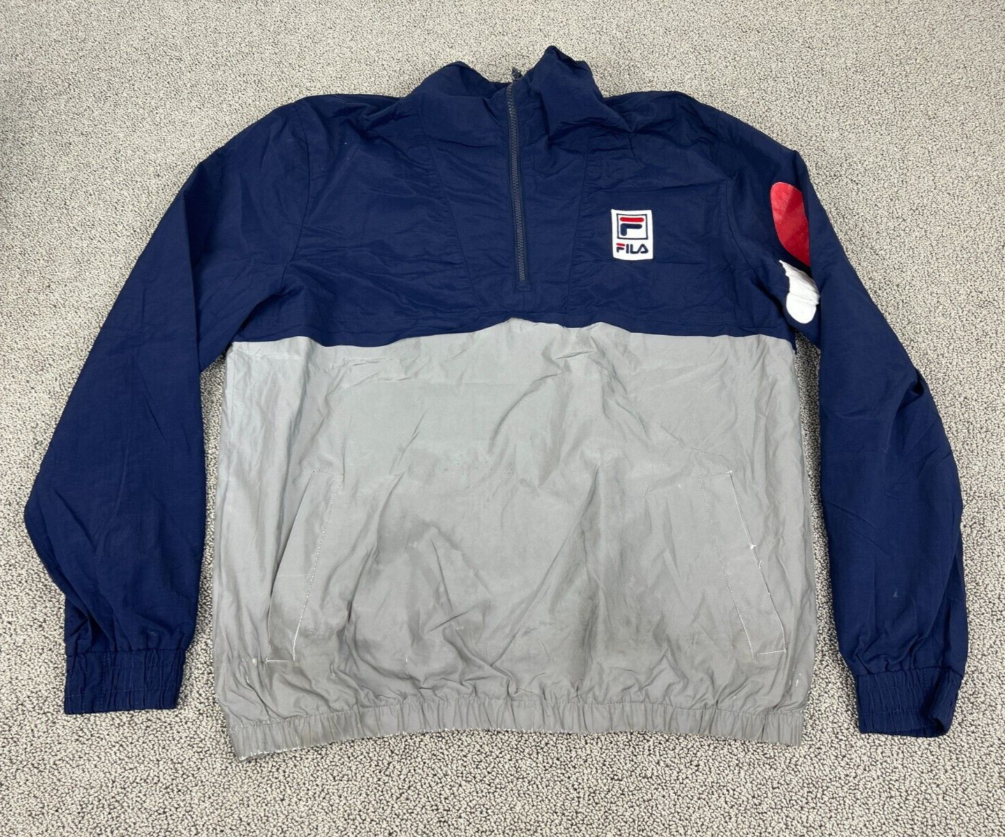 Giacca vintage FILA uomo windbreaker giacca allenamento retrò anni '90 taglia 50 #394