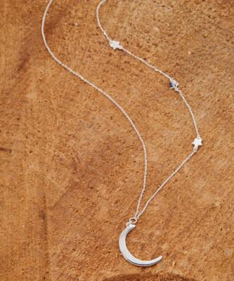Sterling Silver Crescent Moon Pendant Necklace 18 Sterling Silver Crescent Moon Pendant Necklace 18