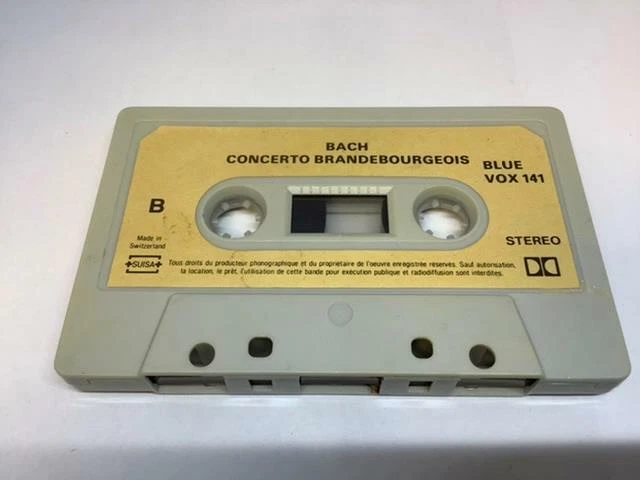 JEAN SÉBASTIEN BACH Audio Cassette Tape CONCERTO BRANDEBOURGEOIS 1985 Tuxedo - Image 3 of 4