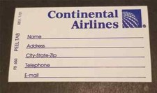 CONTINENTAL AIRLINES 1980s Baggage Sticker Unused