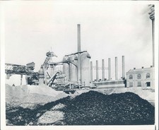 1937 Photo Press Construction Business Site Rocks Equipment