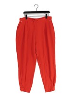Karen Millen Women's Suit Trousers UK 18 Red Viscose with Polyester Dress Pants