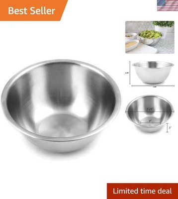 Versatile Stainless Steel Mixing Bowl, 1.25 Quart - Ideal for Salad & Dressings