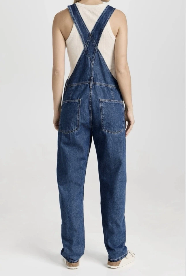 Mono de mezclilla Free People We The Free Ziggy talla M pierna recta azul clásico usado en excelente estado Foto 2 de 4