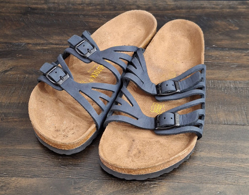 Birkenstock Granada Blue Double Straps Slide Sandals Women's EU Sz 38 - US Sz 7