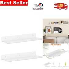 Easy Install 15-Inch Floating Wall Shelves - Modern Decorative Storage Solution