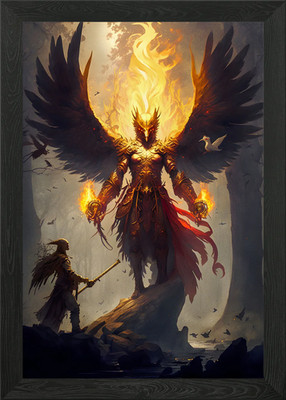 Feuergeflügelter Adler König Gerahmtes Wandbild Poster Leinwanddruck Bild