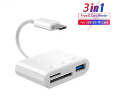 USB C 3 in 1 Hub Converter Type-C Adapter SD Card Reader For MacBook Pro Laptop