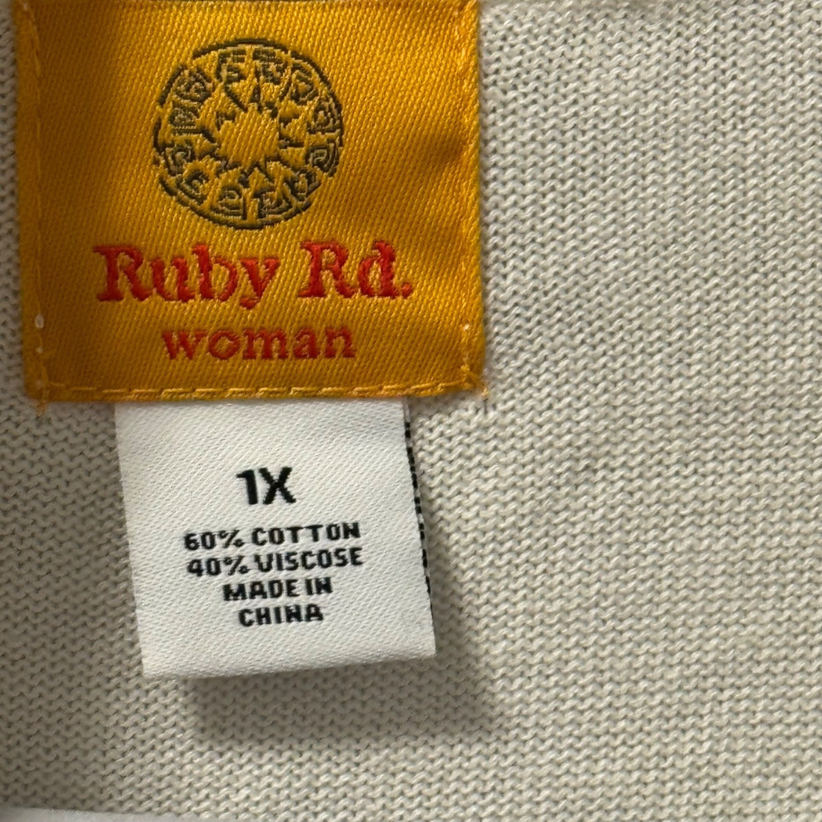 Ruby Rd. Womans Open Front Cardigan 1X  Ivory Emb… - image 2