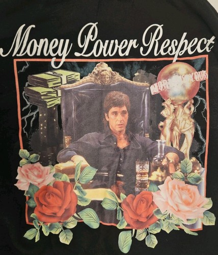 Scarface Reason Hoodie Size Large Gray Momey Power Respect Universal Studios