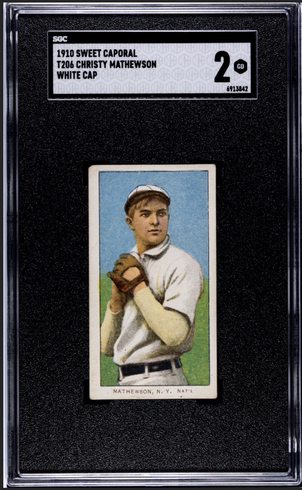 Christy Mathewson. White Cap. 1909-11 T206. Sweet Caporal 350/25. SGC 2. Good