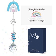 Pet Memorial Suncatcher with Crystal - Rainbow Bridge Pet Loss Gift for Dogs ...