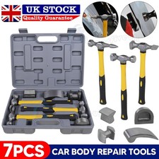 7PCS HAND CAR AUTO BODY WORK HAMMER AND DOLLY FENDER TOOL DENT REPAIR SET KIT