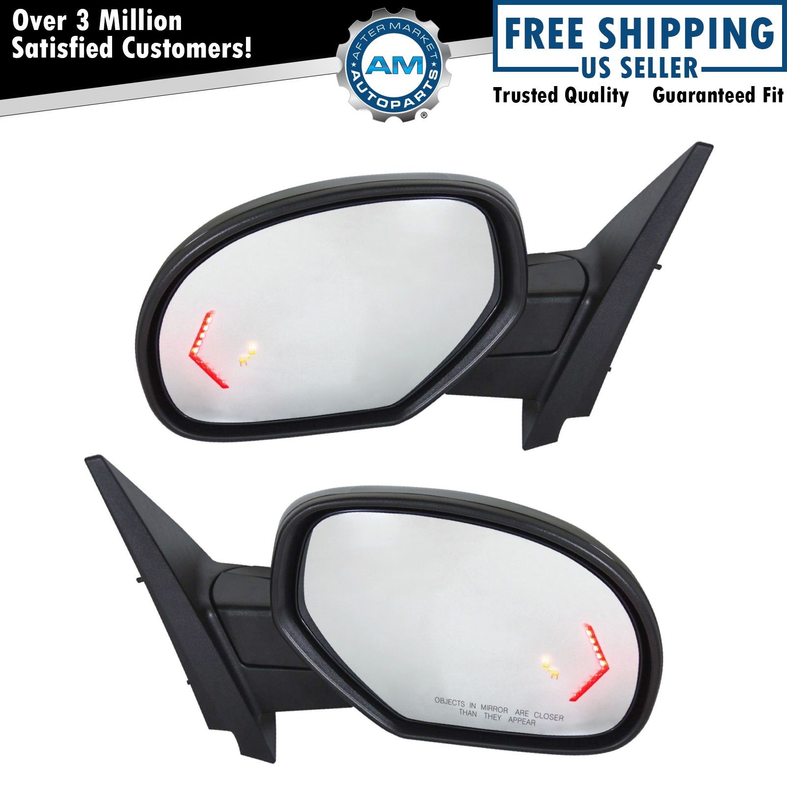 Power Folding Heated Signal Memory Blind Spot Puddle Mirror Pair for GM-image