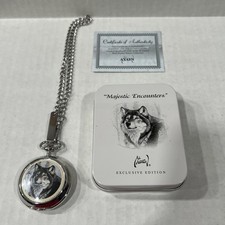 AVON Majestic Encounters Wolf Pocket Watch Al Agnew Exclusive Edition with Tin