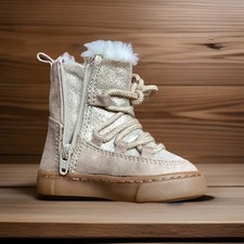 Gymboree Fancy Gold Lace Up Baby Girl Boots Size 2 Brand New Infant Shoes