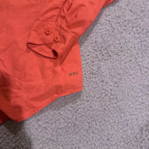 REI Shirt Womens Medium Orange Sahara Long Sleeve UPF 50+ Button Up Vented - 第 3/8 張圖片
