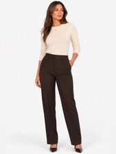 Lauren Ralph Lauren Wool Dress Pants Womens 8 brown Straight Leg Career Trousers