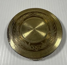 VTG 40s-50s REX FIFTH AVENUE Silver Plate Mirror Powder Compact W Puff & Sifter