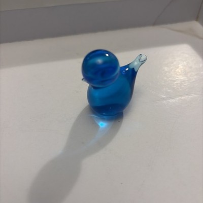 Leo Ward Glass Blue Bird of Happiness mini Baby Figurine Art Glass Unsigned