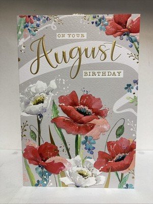 Glückwunschkarte August (Monat) Geburtstag (klein)