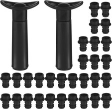 32 Pcs Wine Saver Vacuum Pump Set - Includes 2 Pumps and 30 Stoppers, Reusable