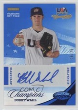 2013 Panini USA Baseball Champions Mirror Blue 16/25 Bobby Wahl #22 Auto 0b2
