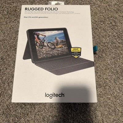 Logitech - Rugged Folio Keyboard Folio for Apple iPad ( 7th & 8th Gen )