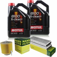 Inspektionspaket 10L Motul 8100 X-Clean+ 5W-30 FüR Audi A6 3.2 FSI Quattro 2.8