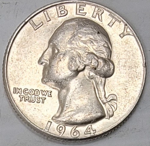 1964-D Washington Quarter - Almost Uncirculated (AU) condition - 90% Silver