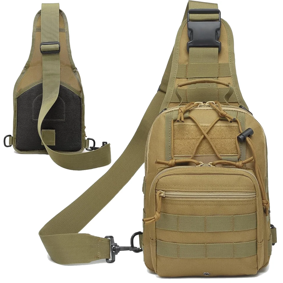 Tactical Concealed Carry Sling Bag Crossbody Backpack Shoulder Cross Chest Pack - Image 3 of 4