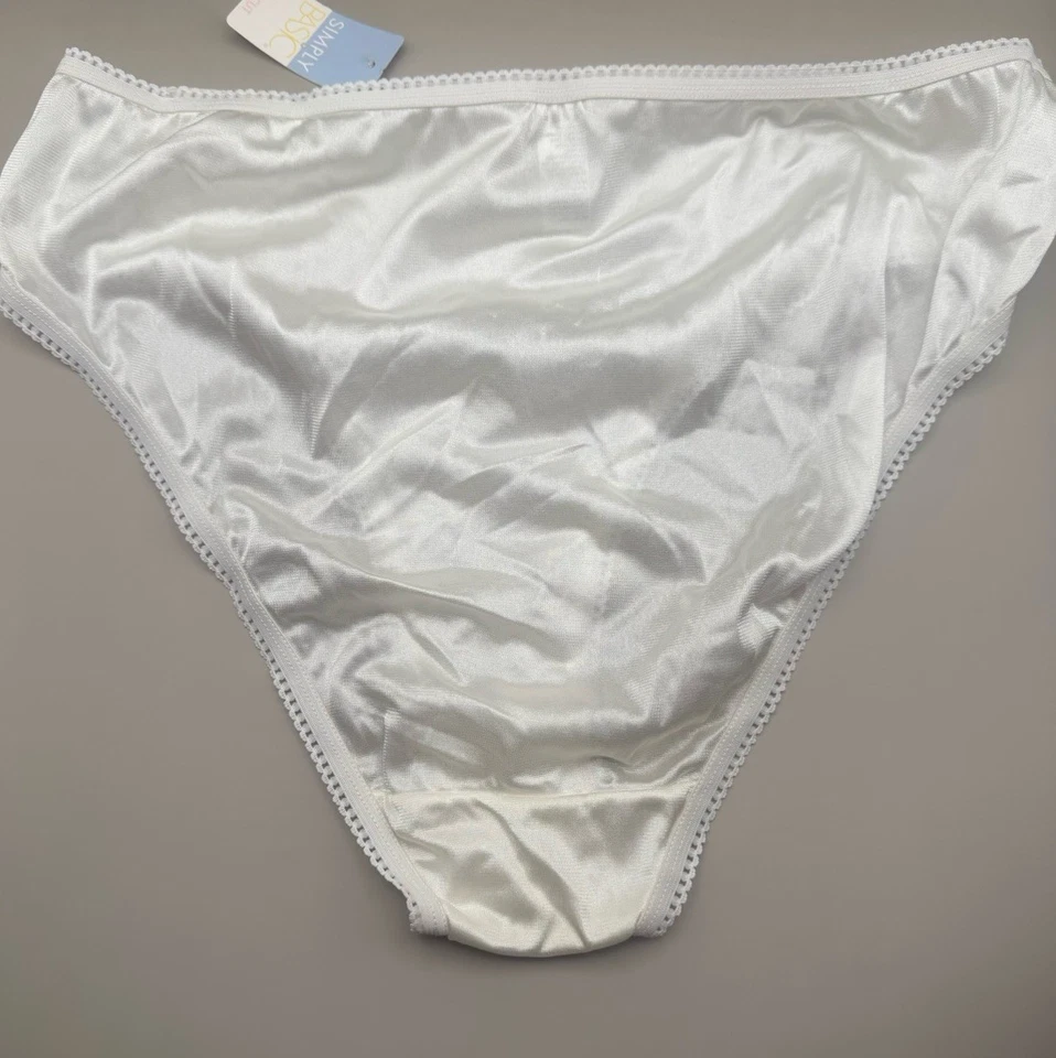 Bragas Simply Basic blancas de nailon de corte alto talla 10 nuevas con etiquetas Foto 2 de 3