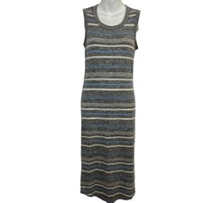 PHILOSOPHY Striped Y2K Tank Midi Stretch Knit 90's Inspired Casual Dress sz XS