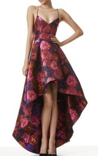 Alice + Olivia Joss Asymmetric Floral-Brocade Gown $995 Size 0